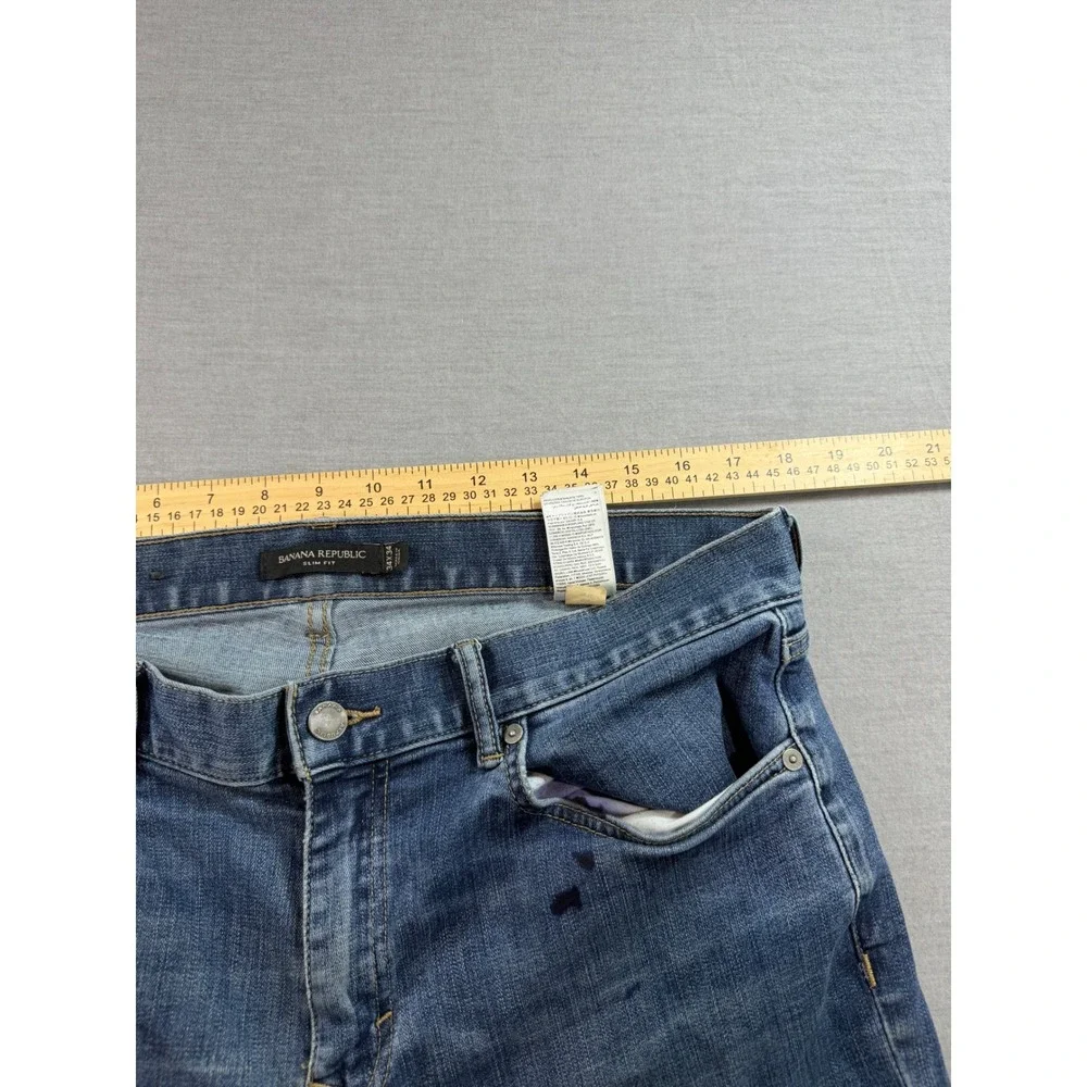 Banana Republic Slim Fit Jeans Mens‎ 34x34 Blue Fair Rapid Movement Denim